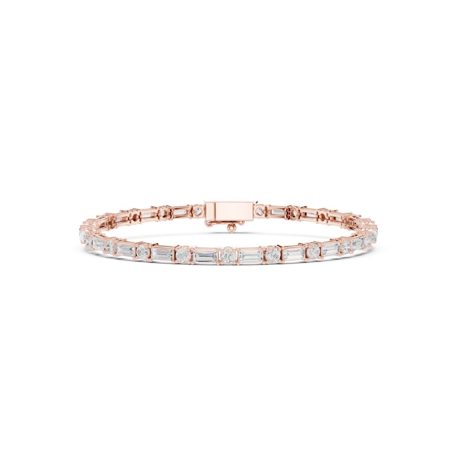 3.93 Cts Baguette Cut Lab Grown Diamond Gold Men's Bracelet