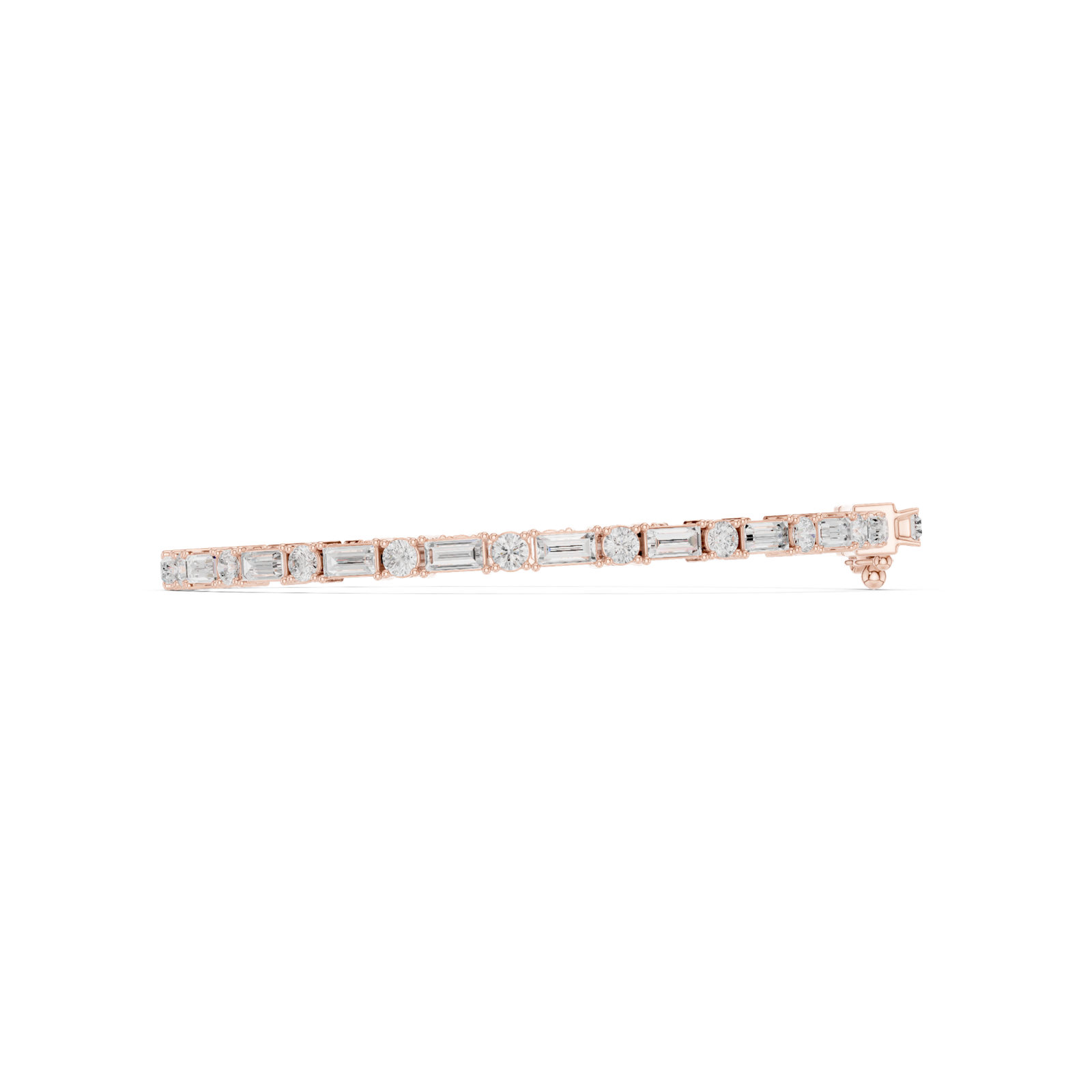 3.93 Cts Baguette Cut Lab Grown Diamond Gold Men's Bracelet