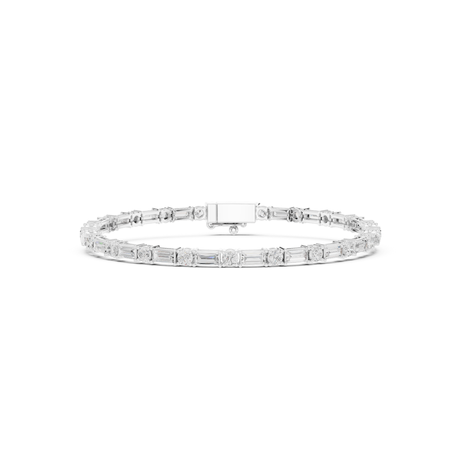 3.93 Cts Baguette Cut Lab Grown Diamond Gold Men's Bracelet