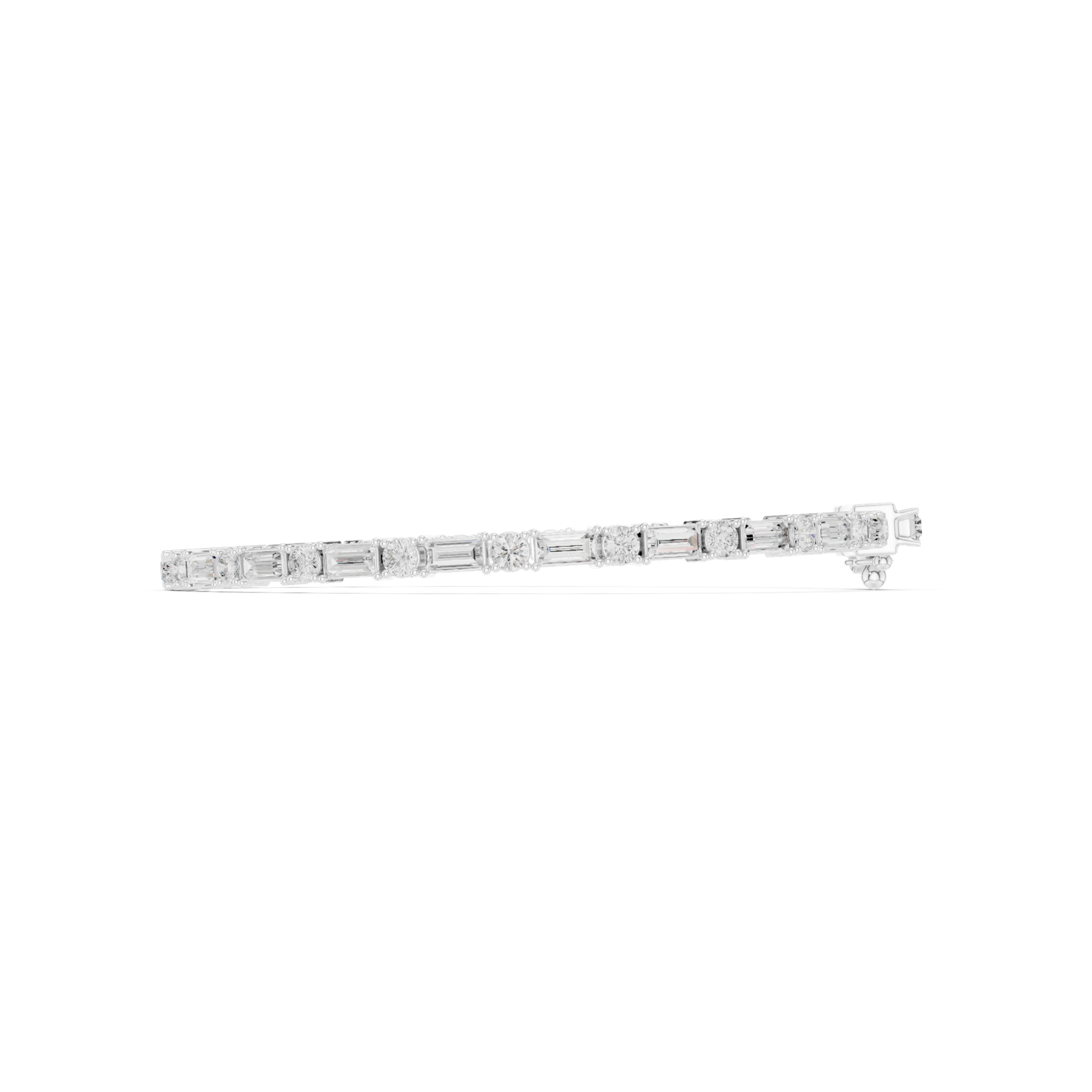 3.93 Cts Baguette Cut Lab Grown Diamond Gold Men's Bracelet