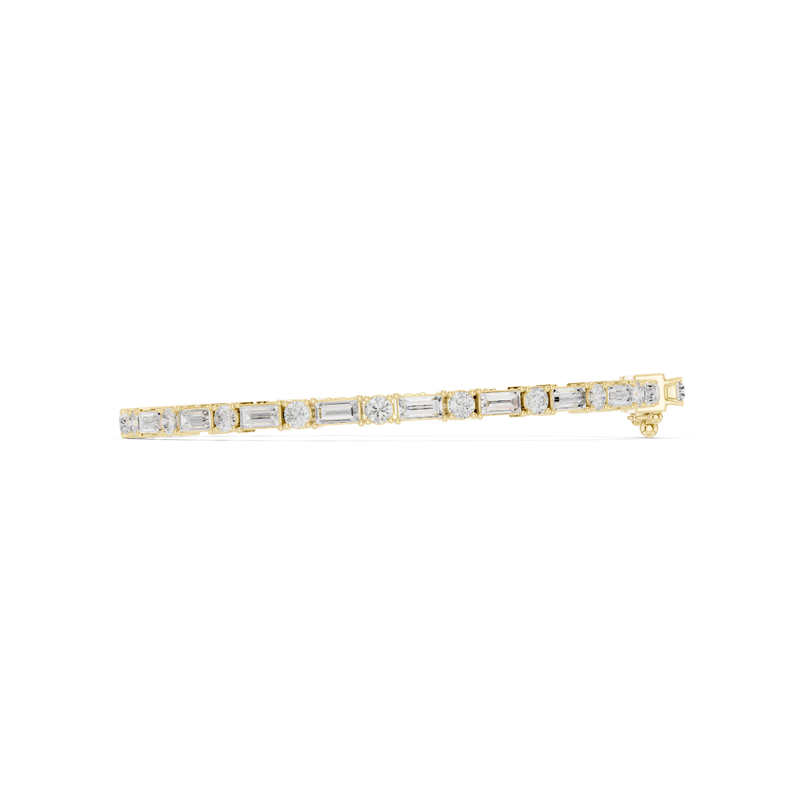 3.93 Cts Baguette Cut Lab Grown Diamond Gold Men's Bracelet
