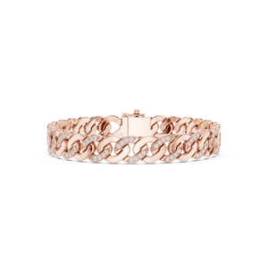 1.10 Cts Round Cut Lab Grown Diamond Men's Gold Bracelet GB-12