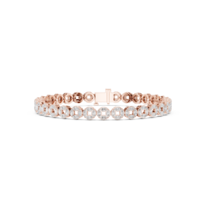 3.40 Cts Marquise Cut Lab Grown Diamond Men's Gold Bracelet