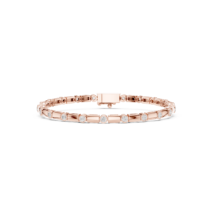 0.80 Cts Round Cut Lab Grown Diamond Gold Men's Bracelet