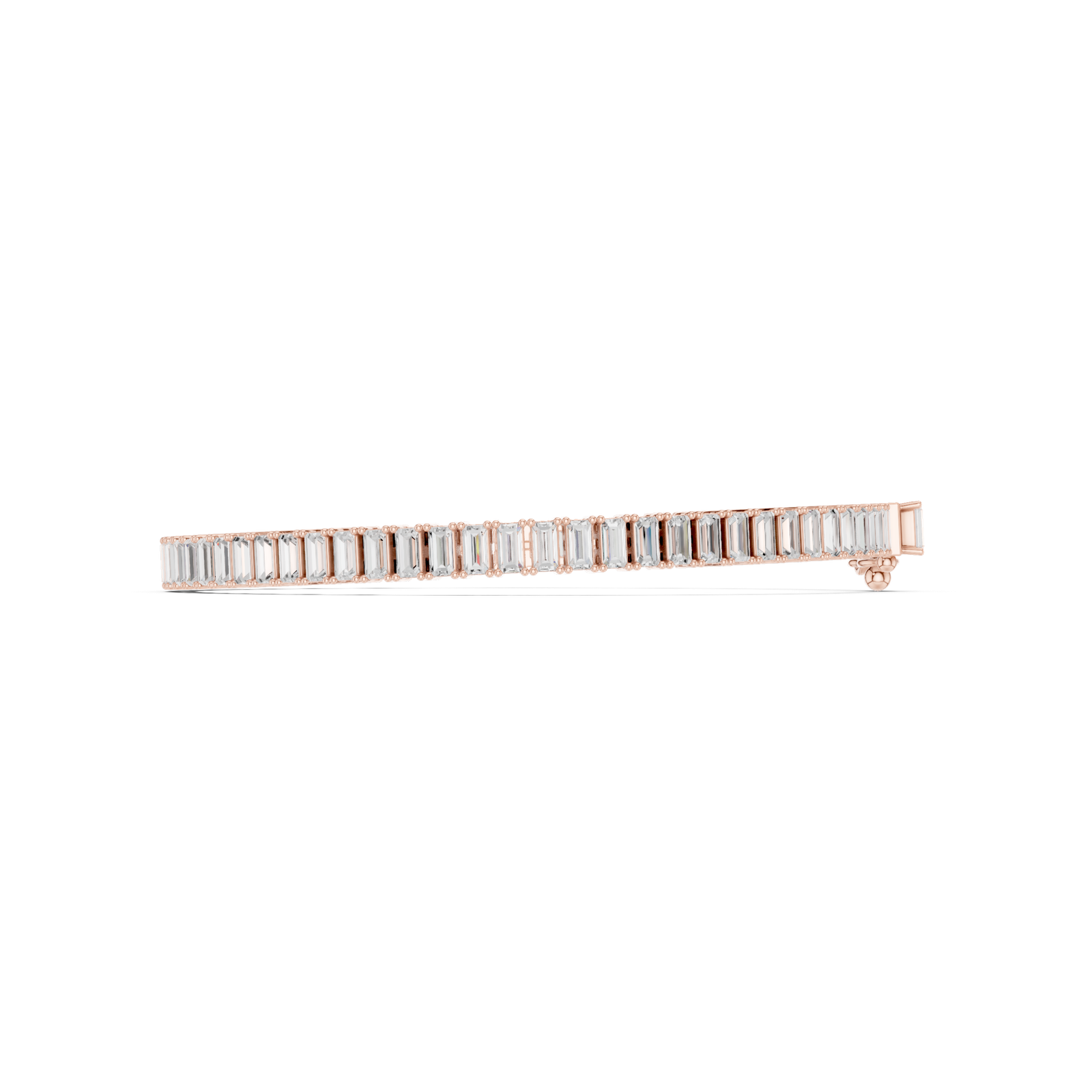 3.46 Cts Baguette Cut Lab Grown Diamond Gold Men's Bracelet