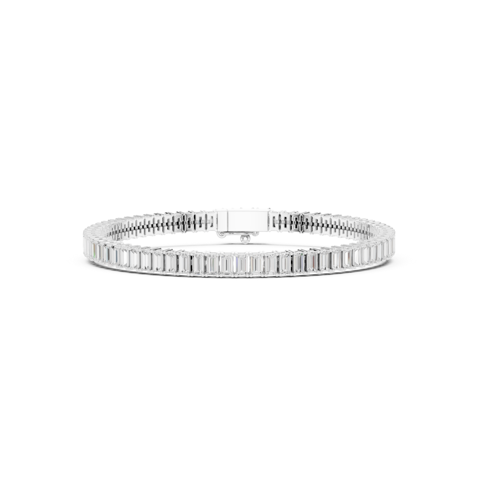 3.46 Cts Baguette Cut Lab Grown Diamond Gold Men's Bracelet