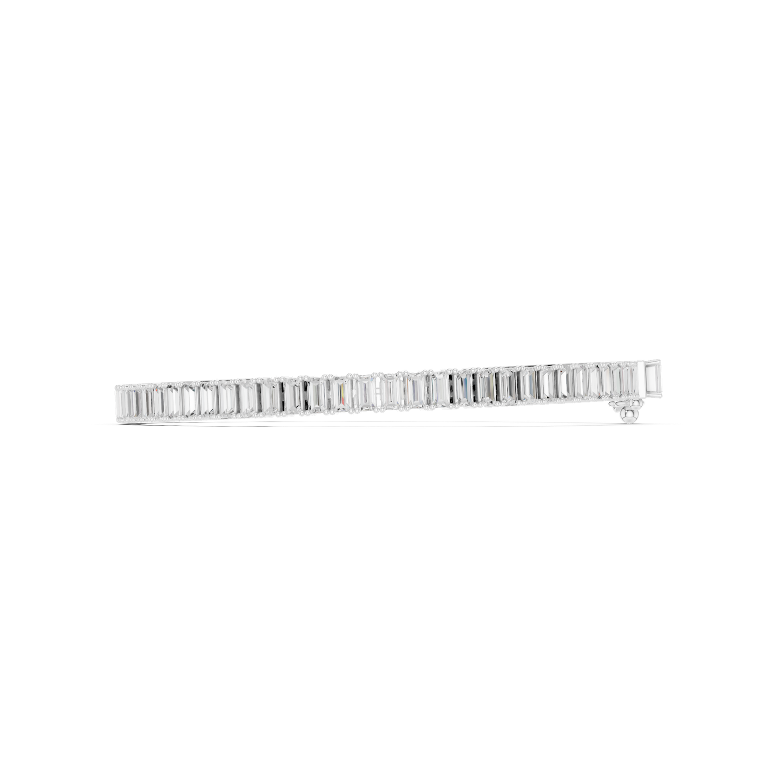 3.46 Cts Baguette Cut Lab Grown Diamond Gold Men's Bracelet