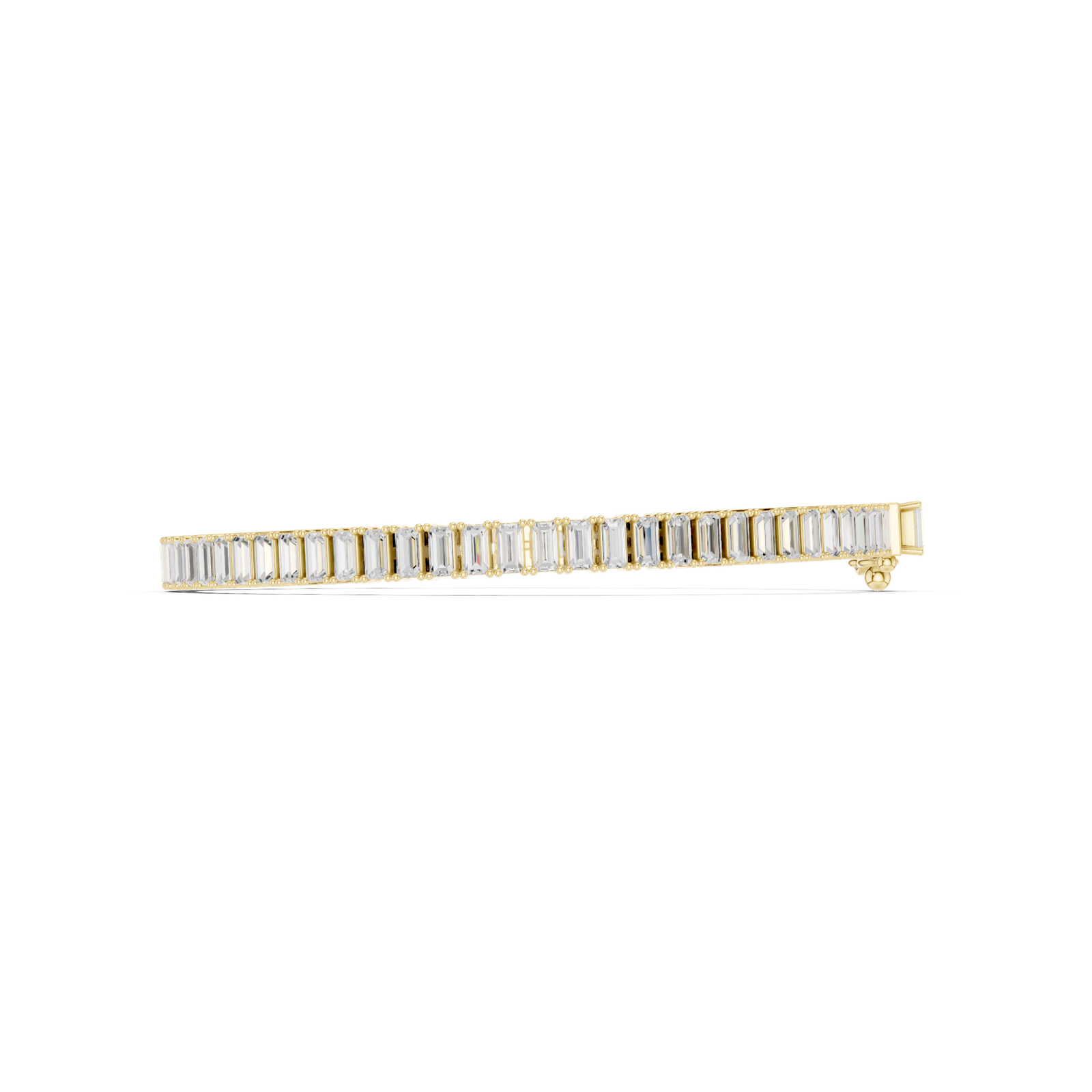 3.46 Cts Baguette Cut Lab Grown Diamond Gold Men's Bracelet
