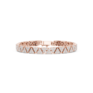 4.41 Cts Round Cut Lab Grown Diamond Gold Men's Bracelet