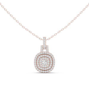 0.80 Cts Cushion Cut Lab Grown Diamond Gold Pendant PD-0005