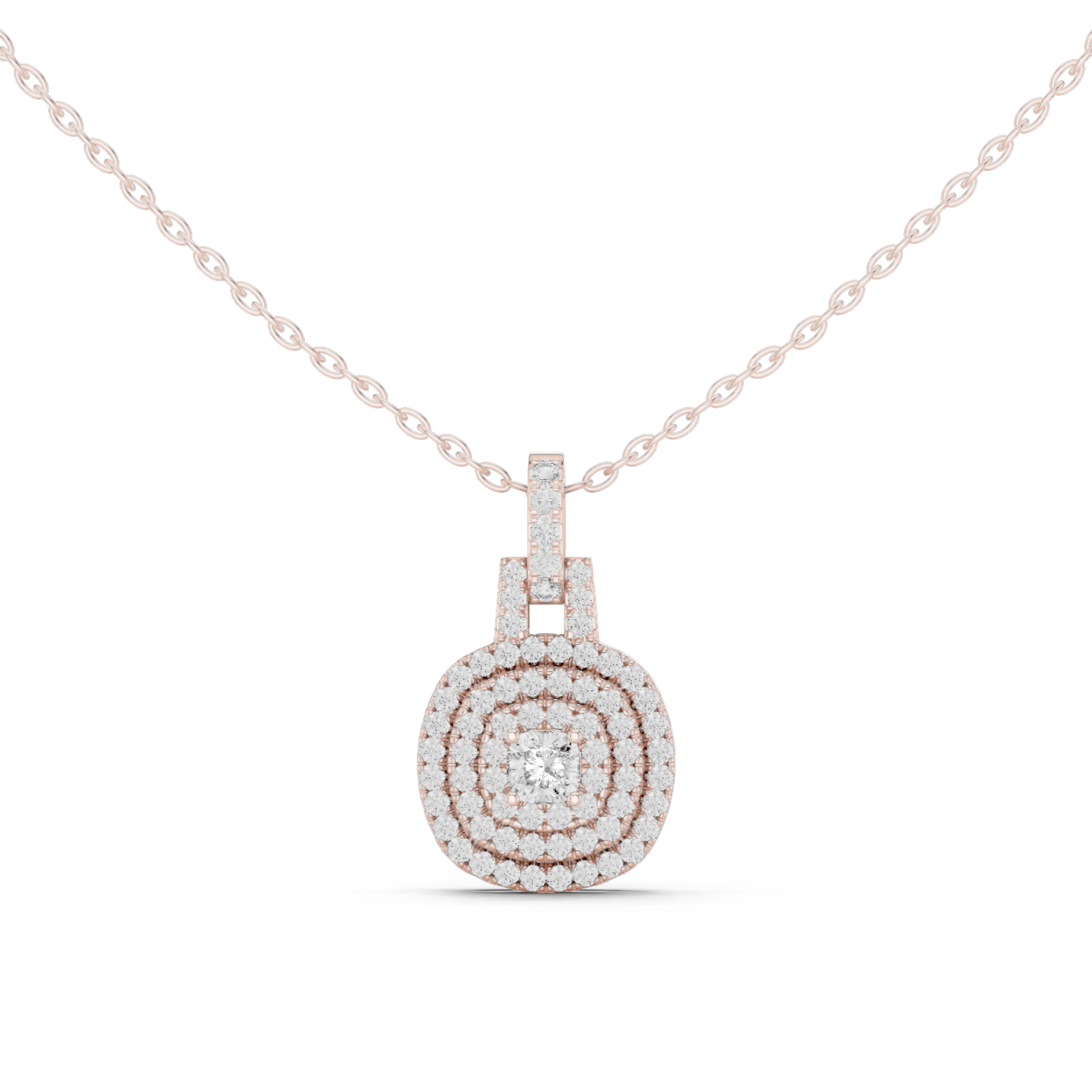 0.80 Cts Cushion Cut Lab Grown Diamond Gold Pendant PD-0005
