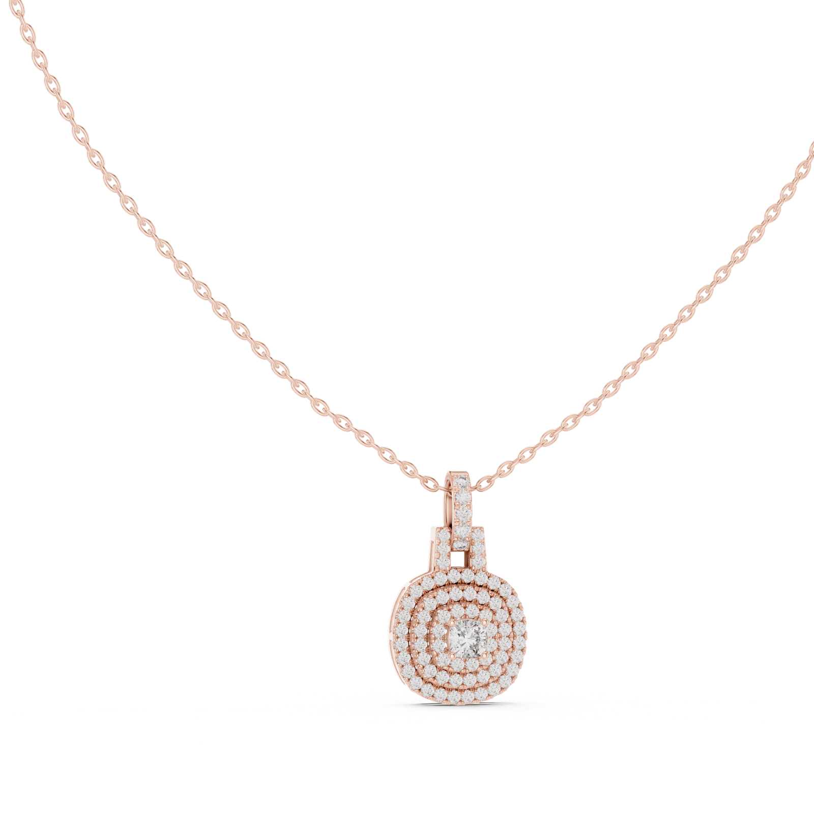 0.80 Cts Cushion Cut Lab Grown Diamond Gold Pendant PD-0005