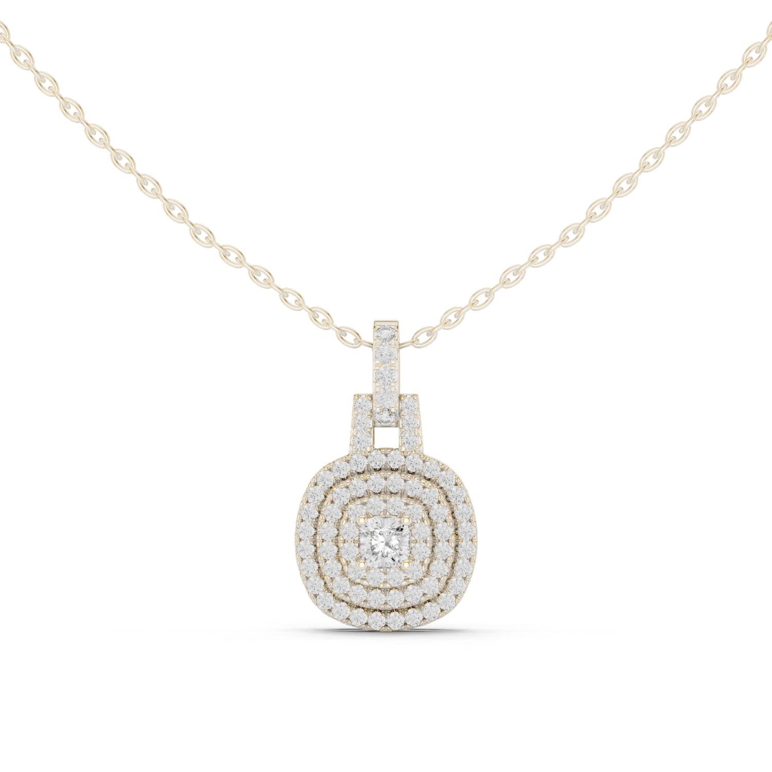 0.80 Cts Cushion Cut Lab Grown Diamond Gold Pendant PD-0005