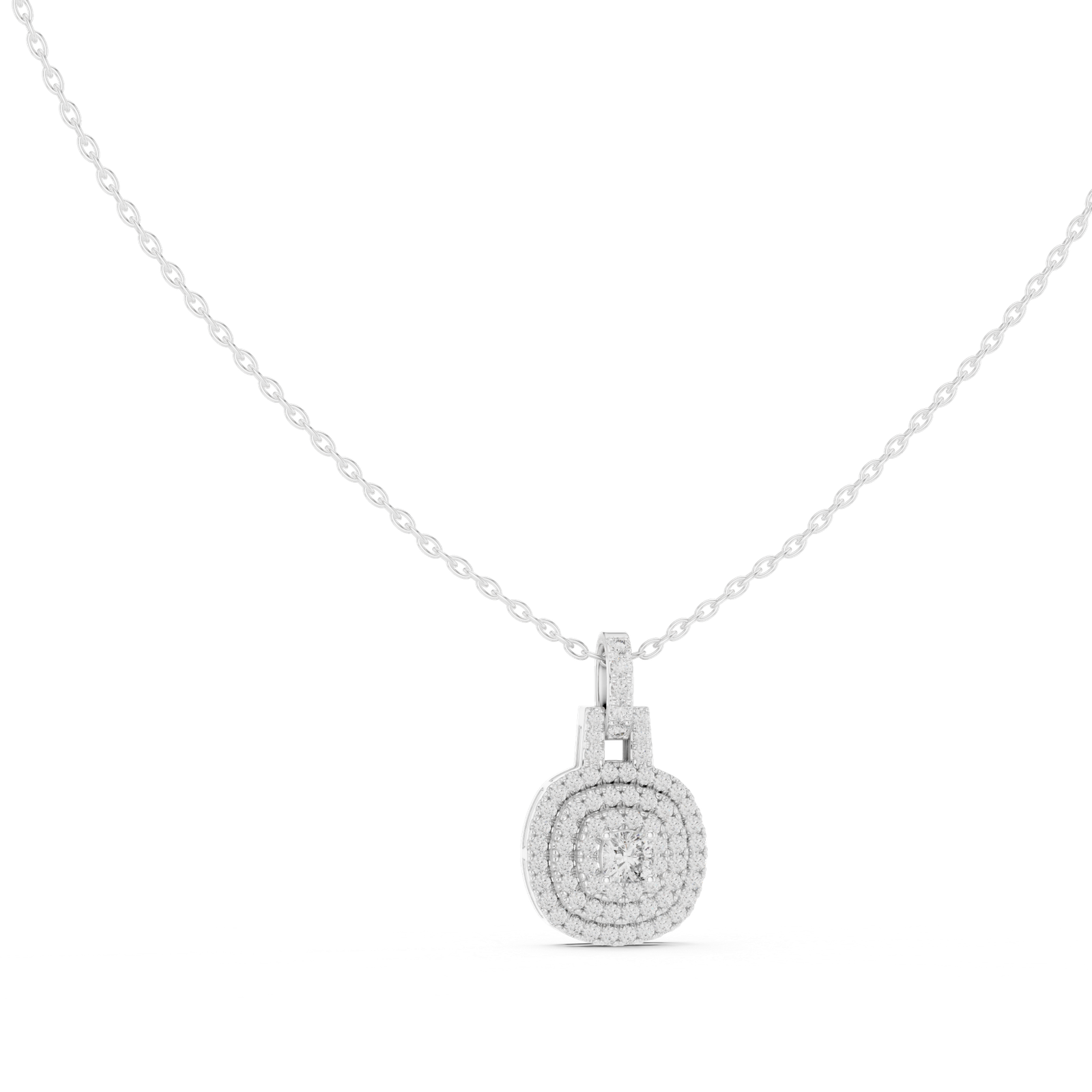 0.80 Cts Cushion Cut Lab Grown Diamond Gold Pendant PD-0005