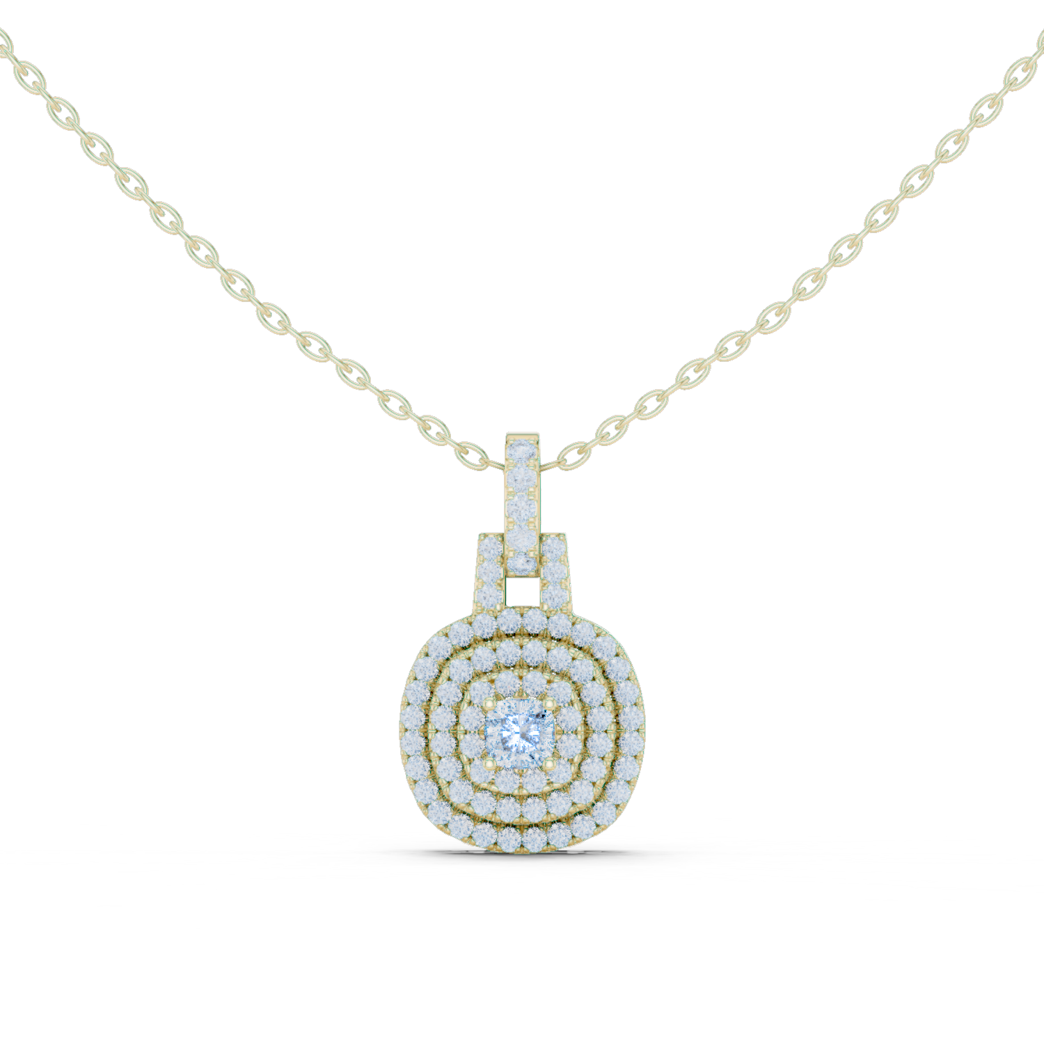 0.80 Cts Cushion Cut Lab Grown Diamond Gold Pendant PD-0005
