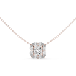 1.59 Cts Cushion Cut Lab Grown Diamond Gold Pendant PD-0009