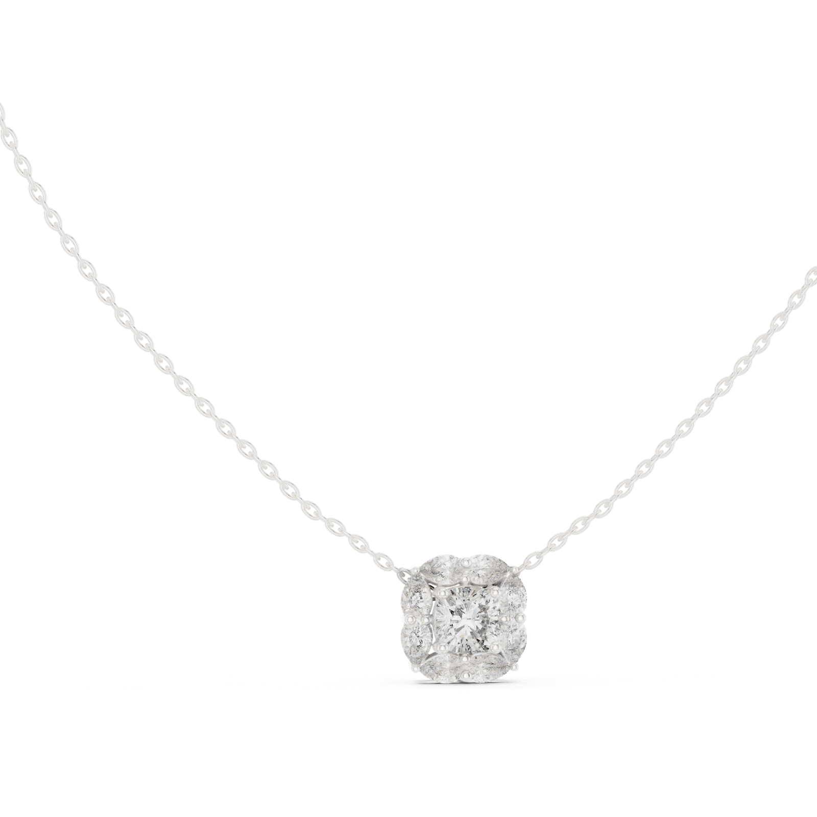 1.59 Cts Cushion Cut Lab Grown Diamond Gold Pendant PD-0009
