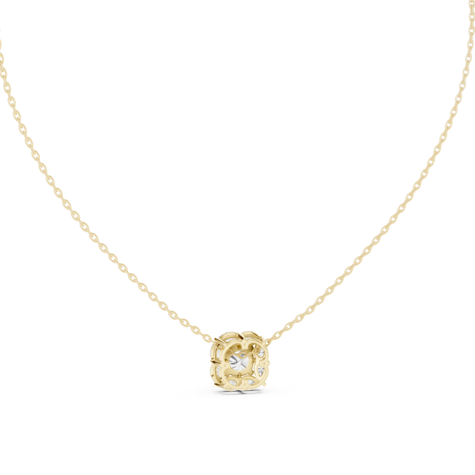 1.59 Cts Cushion Cut Lab Grown Diamond Gold Pendant PD-0009