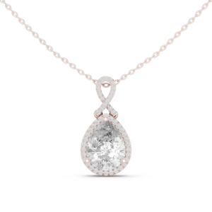 4.18 Cts Pear Cut Lab Grown Diamond Gold Pendant PD-0014