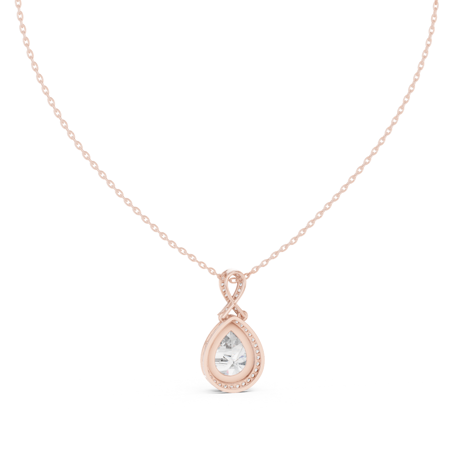 4.18 Cts Pear Cut Lab Grown Diamond Gold Pendant PD-0014