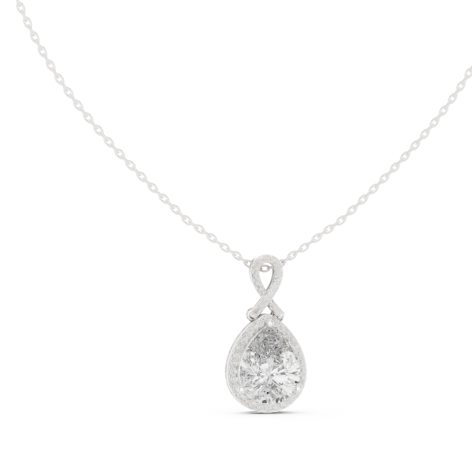 4.18 Cts Pear Cut Lab Grown Diamond Gold Pendant PD-0014