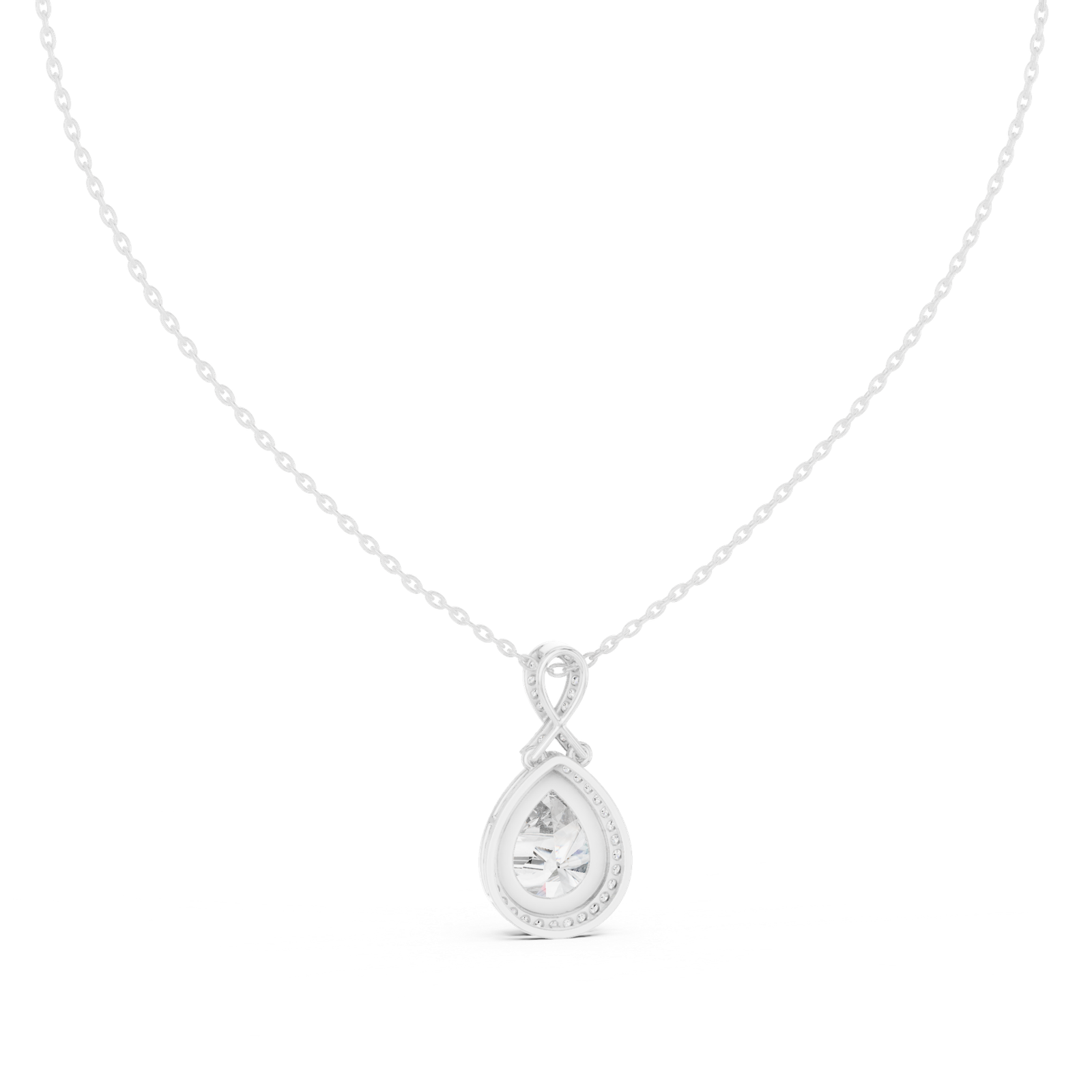 4.18 Cts Pear Cut Lab Grown Diamond Gold Pendant PD-0014
