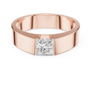 0.99 Cts Princess Cut Lab Grown Diamond Men's Gold Ring GR-13