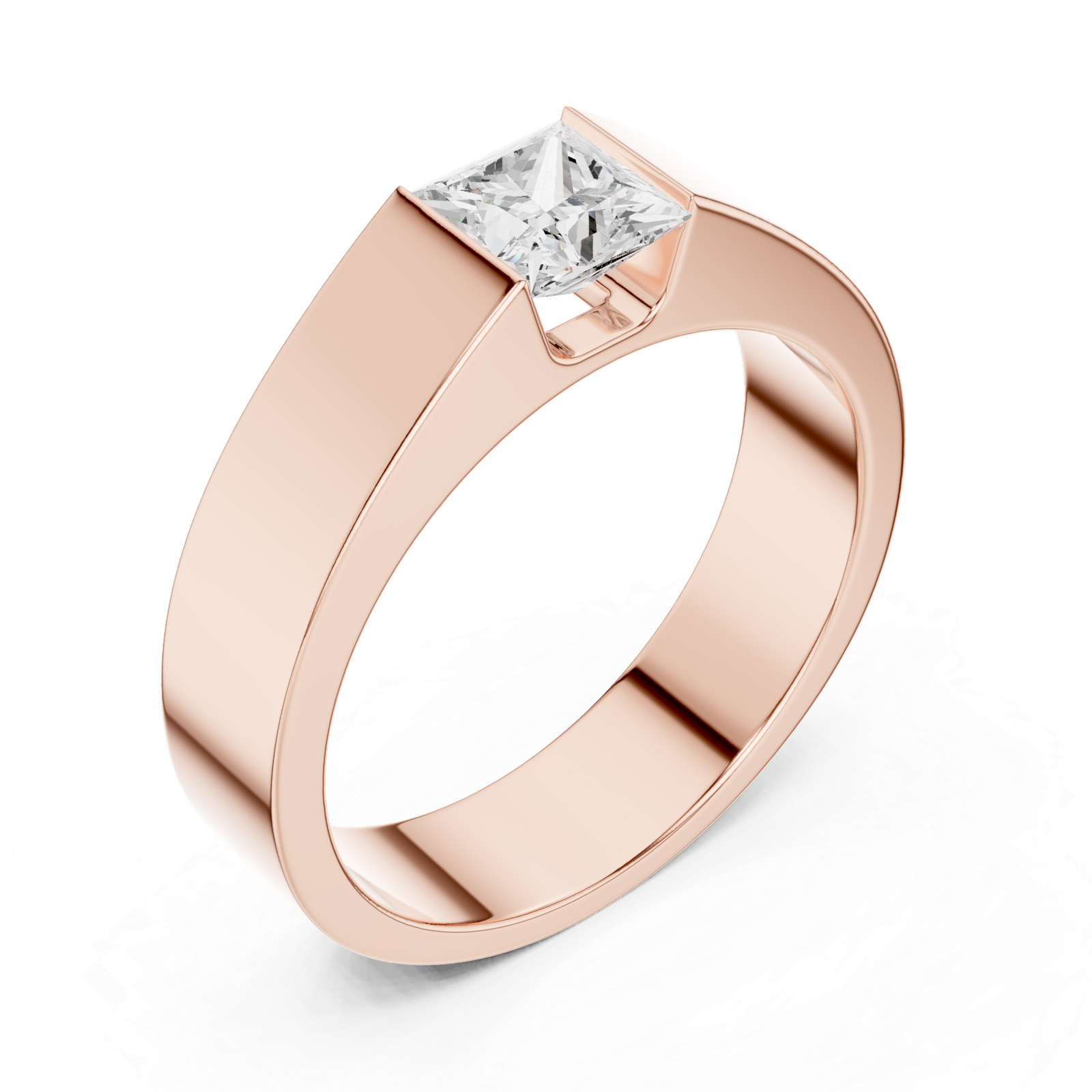 0.99 Cts Princess Cut Lab Grown Diamond Men's Gold Ring GR-13
