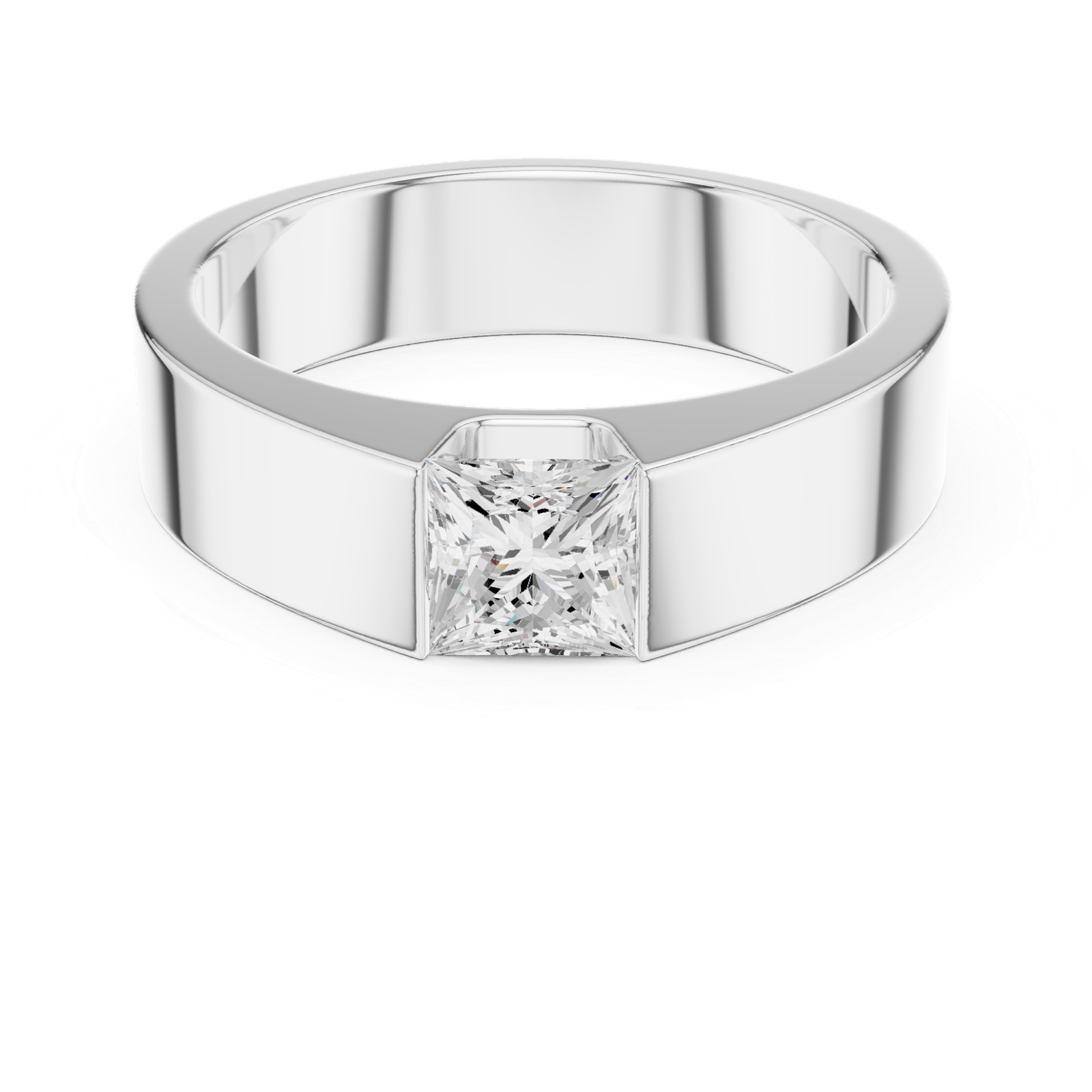 0.99 Cts Princess Cut Lab Grown Diamond Men's Gold Ring GR-13