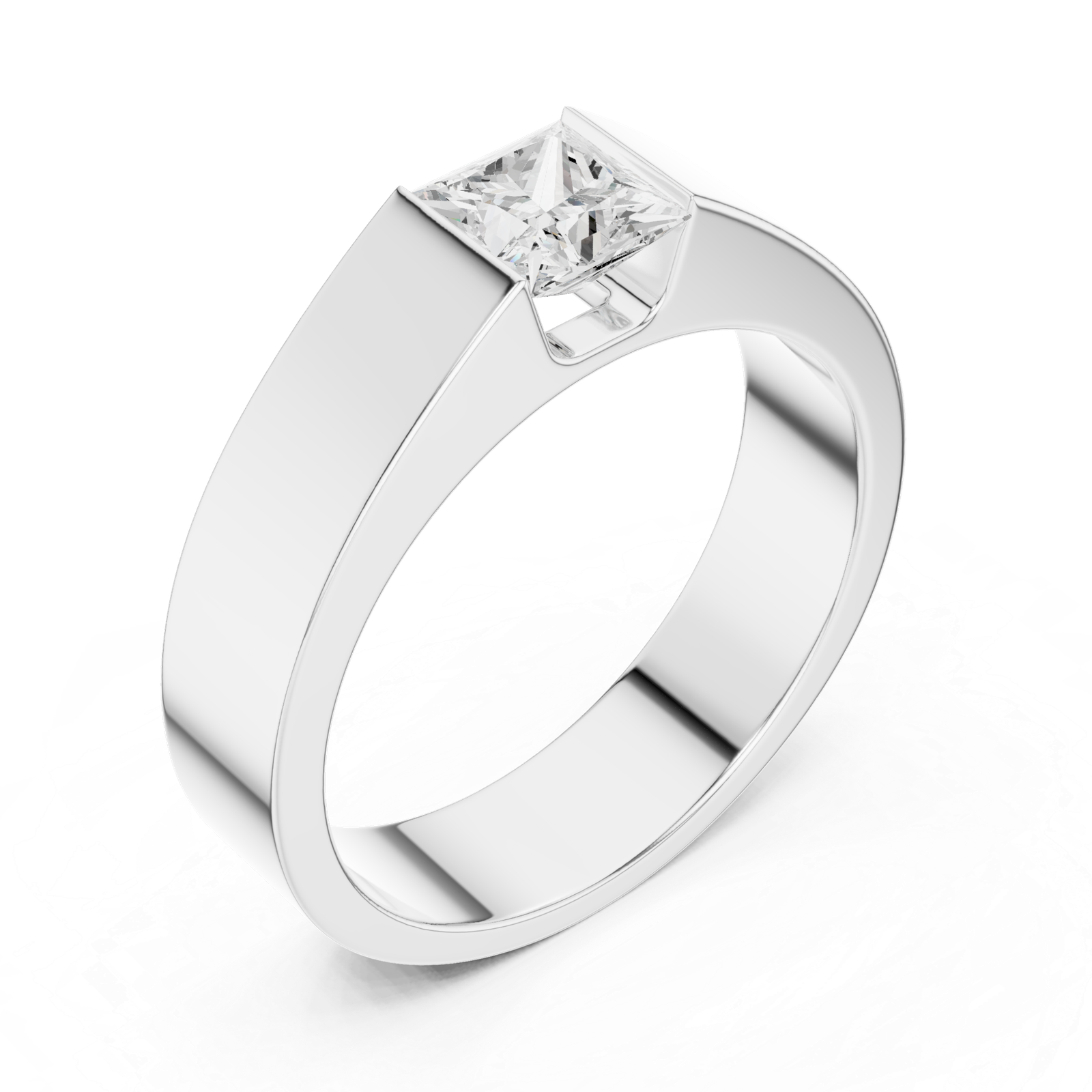 0.99 Cts Princess Cut Lab Grown Diamond Men's Gold Ring GR-13
