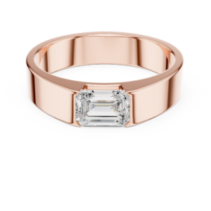 1.02 Cts Emerald Cut Lab Grown Diamond Men's Gold Ring GR-12