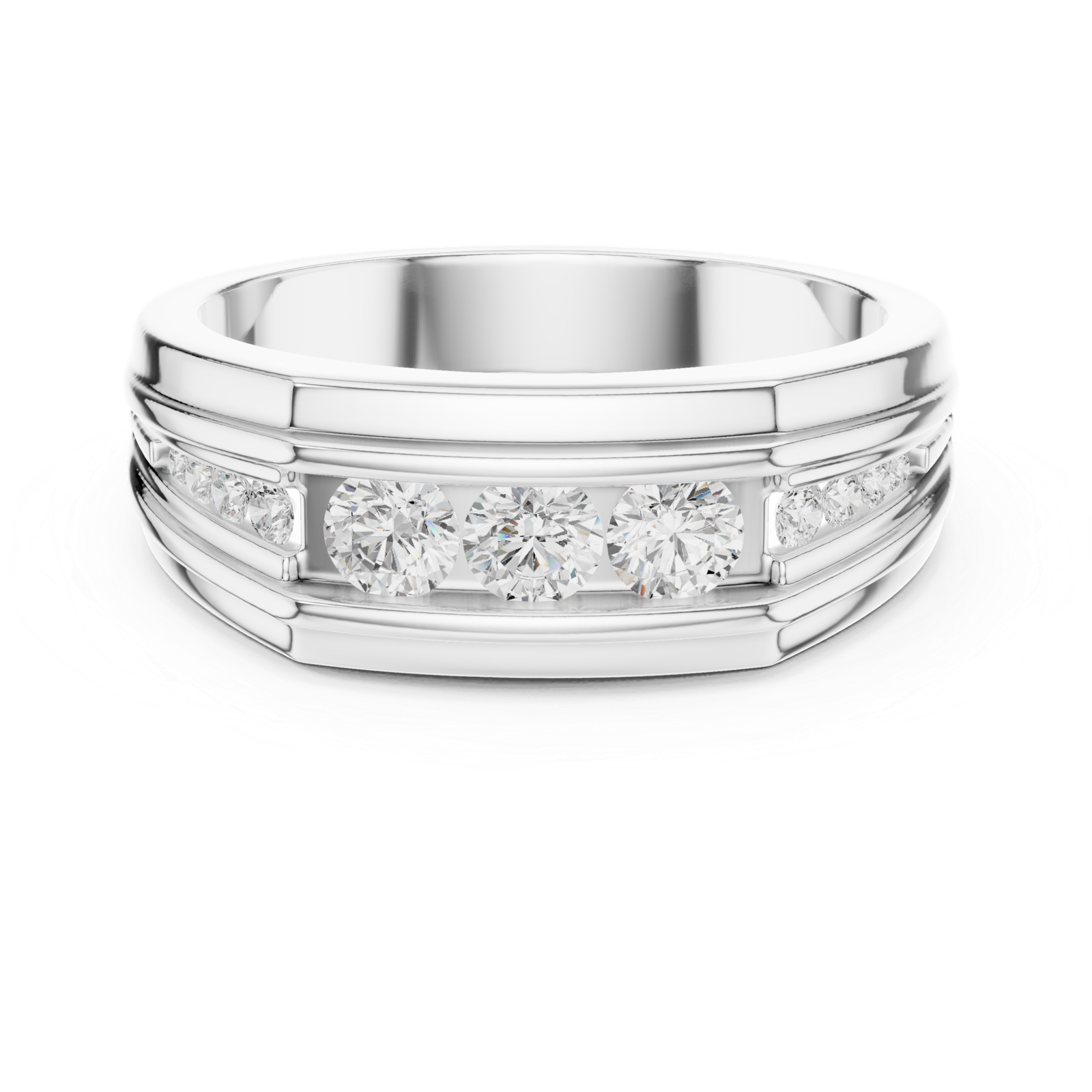 0.58 Cts Round Cut Lab Grown Diamond Men's Gold Ring GR-14
