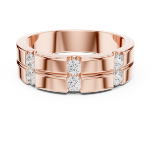 0.39 Cts Round Cut Lab Grown Diamond Men's Gold Ring GR-17