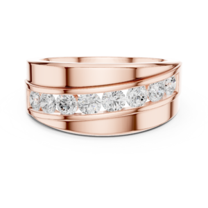 0.88 Cts Round Cut Lab Grown Diamond Men's Gold Ring GR-19