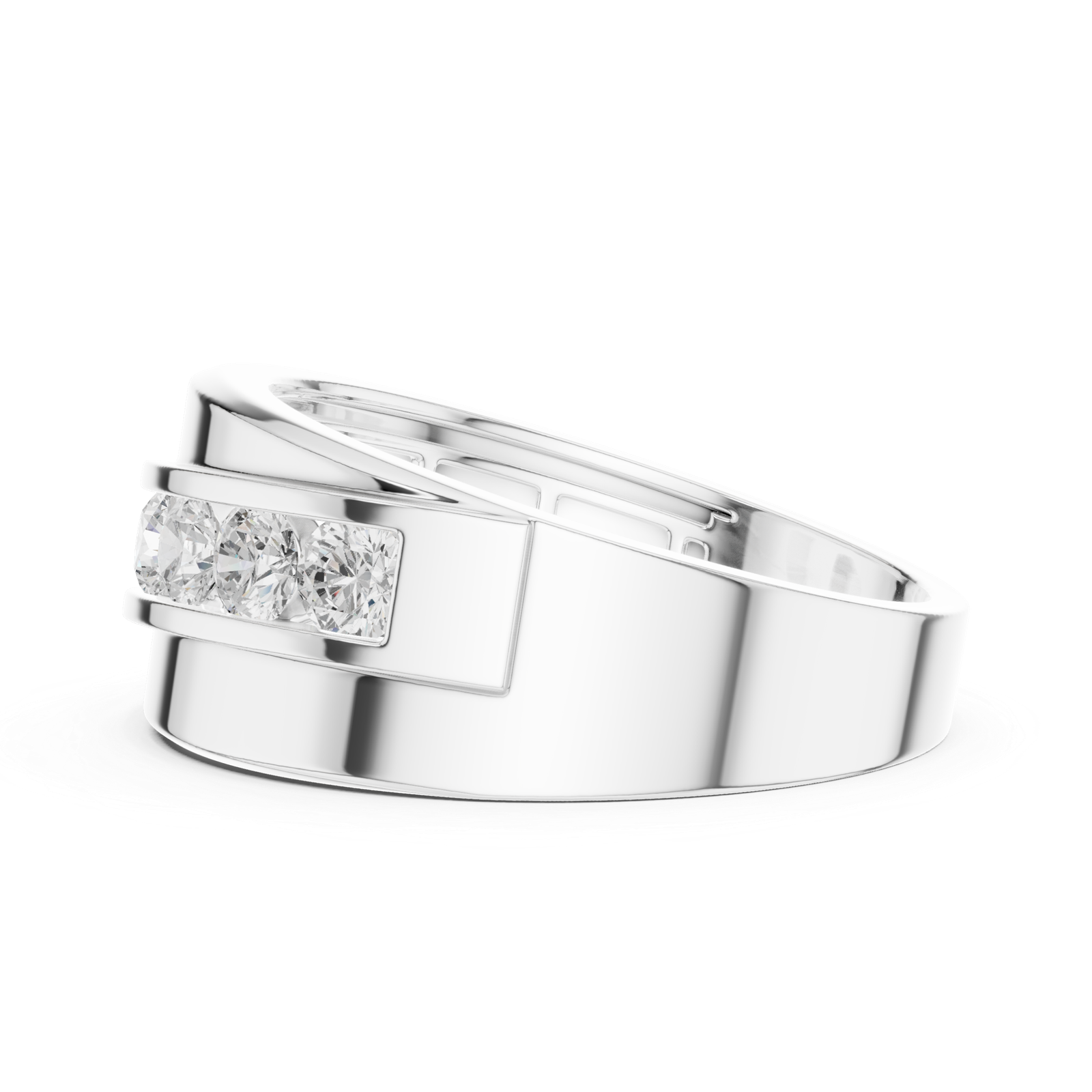 0.88 Cts Round Cut Lab Grown Diamond Men's Gold Ring GR-19