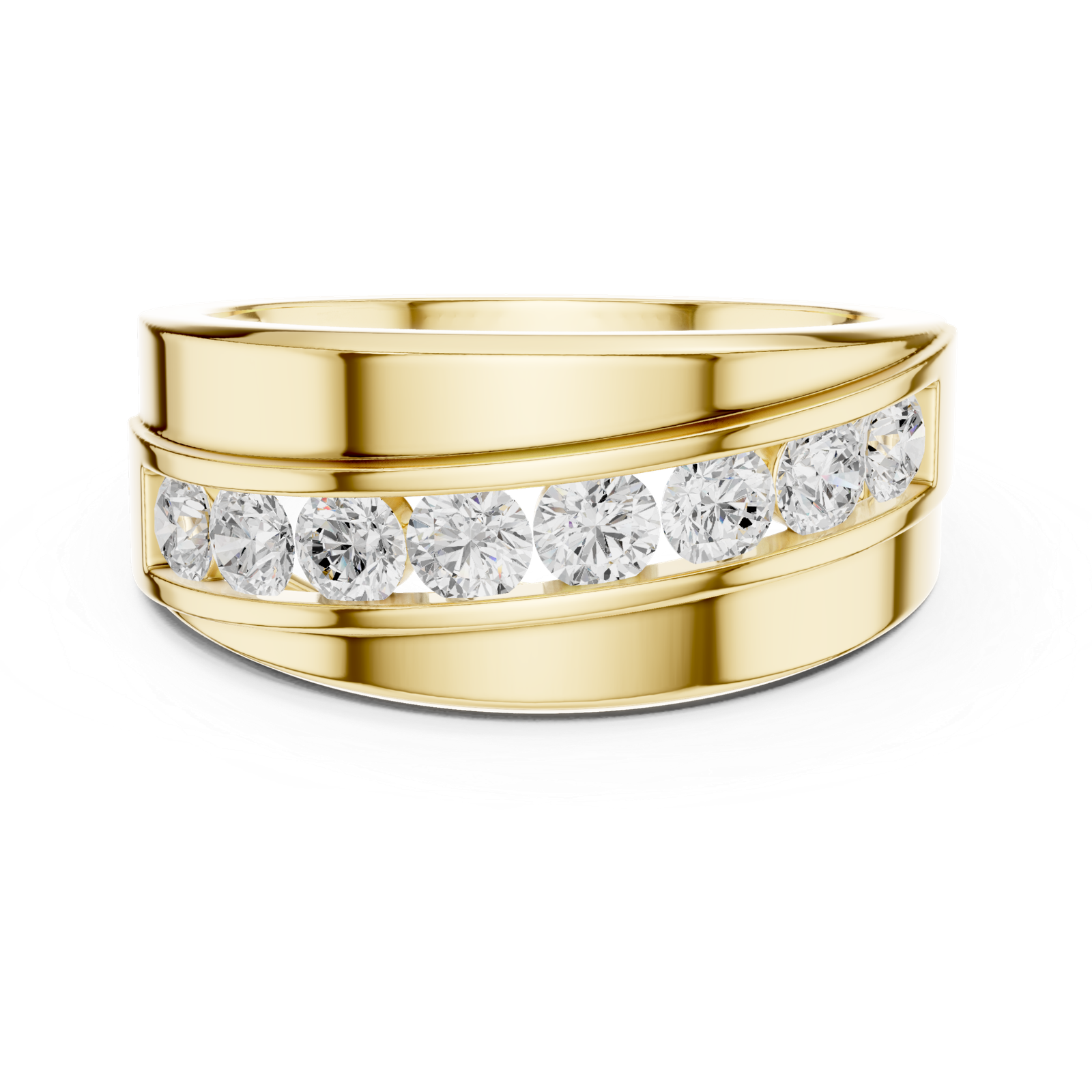 0.88 Cts Round Cut Lab Grown Diamond Men's Gold Ring GR-19