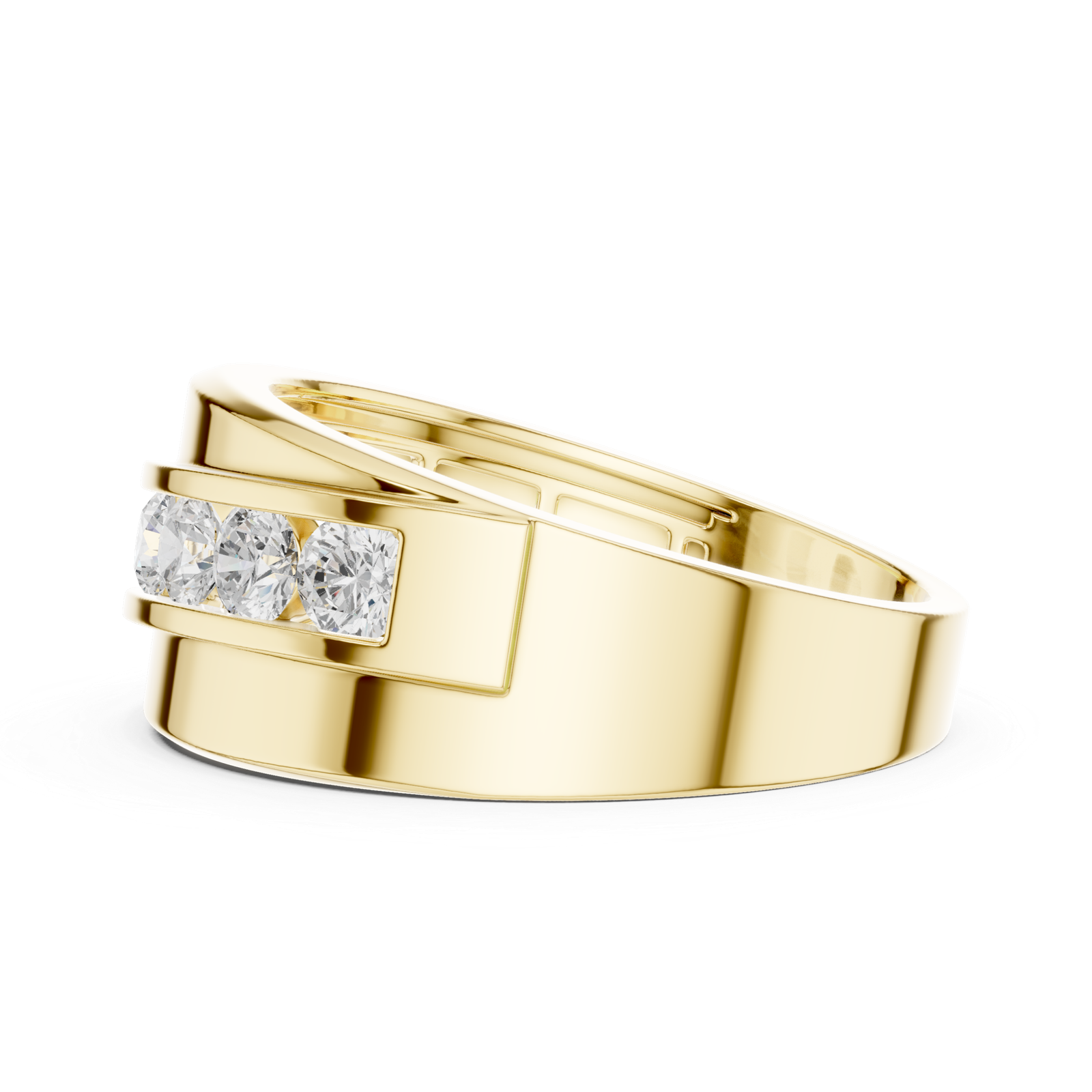 0.88 Cts Round Cut Lab Grown Diamond Men's Gold Ring GR-19