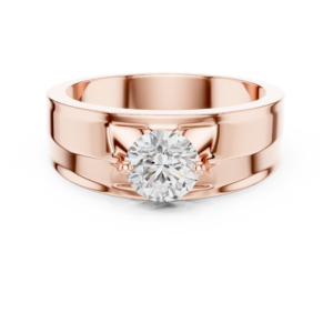 0.85 Cts Round Cut Lab Grown Diamond Men's Gold Ring GR-22