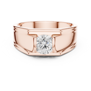 1.00 Cts Round Cut Lab Grown Diamond Men's Gold Ring GR-23