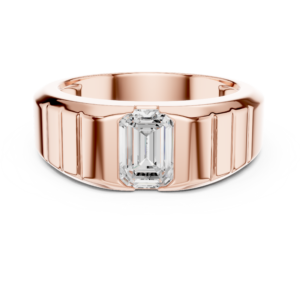 0.95 Cts Emerald Cut Lab Grown Diamond Men's Gold Ring GR-39