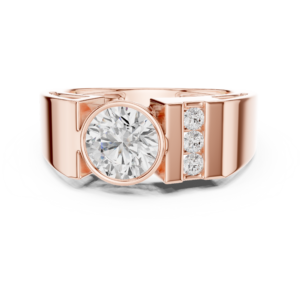 1.20 Cts Round Cut Lab Grown Diamond Men's Gold Ring GR-43