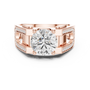 1.69 Cts Round Cut Lab Grown Diamond Men's Gold Ring GR-45