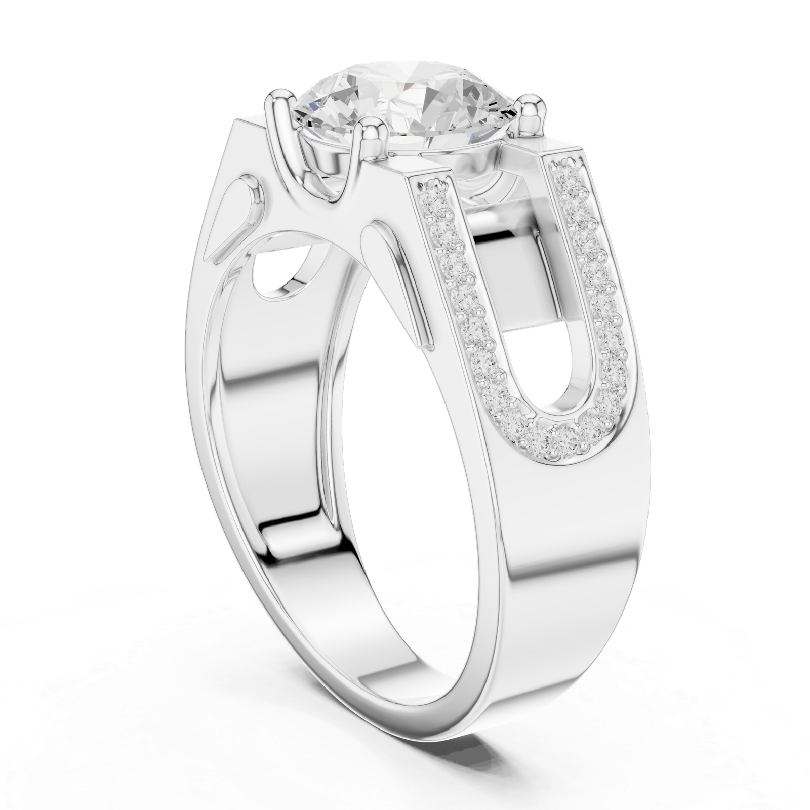 1.69 Cts Round Cut Lab Grown Diamond Men's Gold Ring GR-45