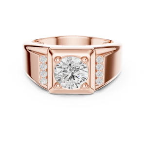 1.08 Cts Round Cut Lab Grown Diamond Men's Gold Ring GR-47