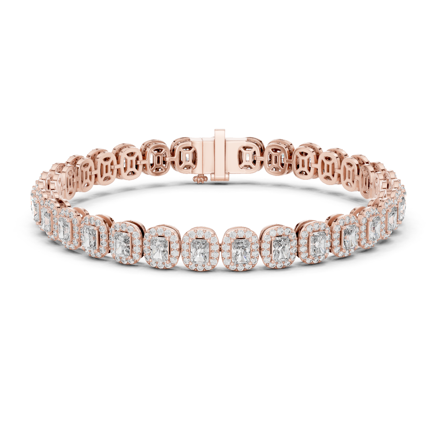 7.04 Cts Radiant Cut Lab Grown Diamond Gold Bracelet LB-0006