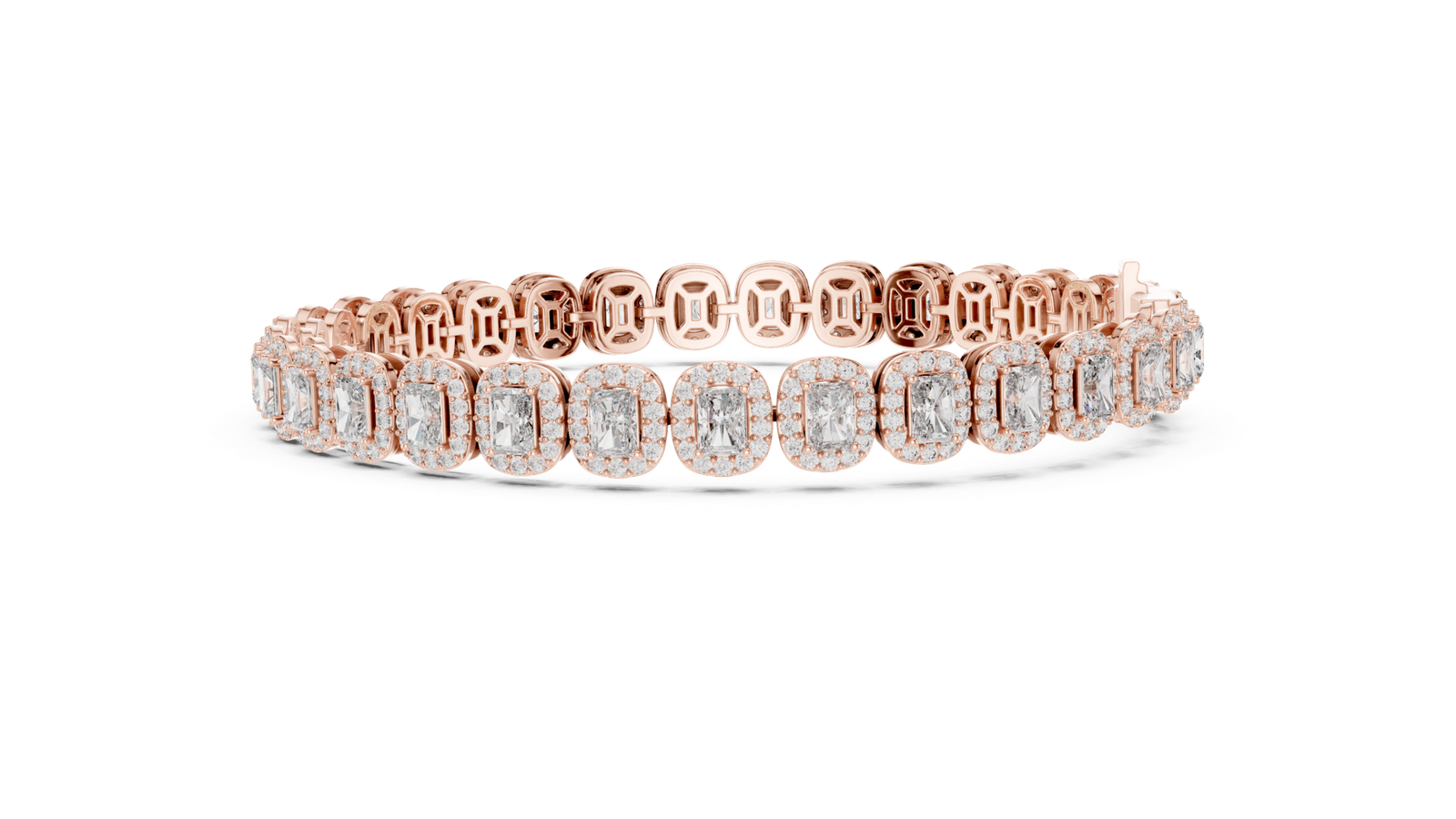 7.04 Cts Radiant Cut Lab Grown Diamond Gold Bracelet LB-0006