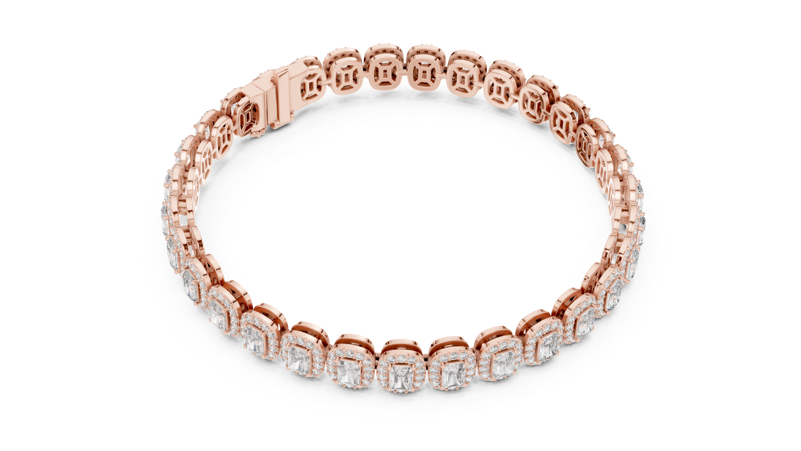 7.04 Cts Radiant Cut Lab Grown Diamond Gold Bracelet LB-0006
