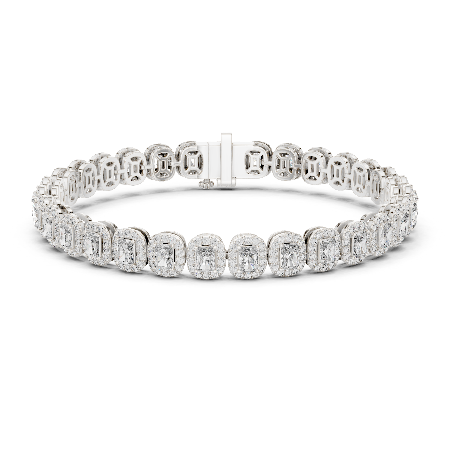 7.04 Cts Radiant Cut Lab Grown Diamond Gold Bracelet LB-0006