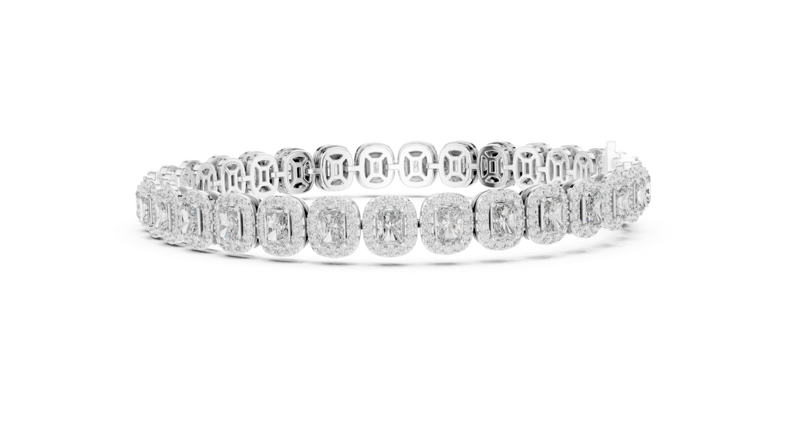 7.04 Cts Radiant Cut Lab Grown Diamond Gold Bracelet LB-0006