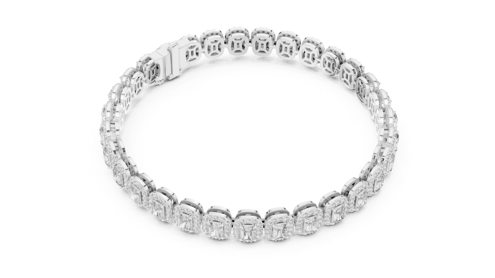 7.04 Cts Radiant Cut Lab Grown Diamond Gold Bracelet LB-0006
